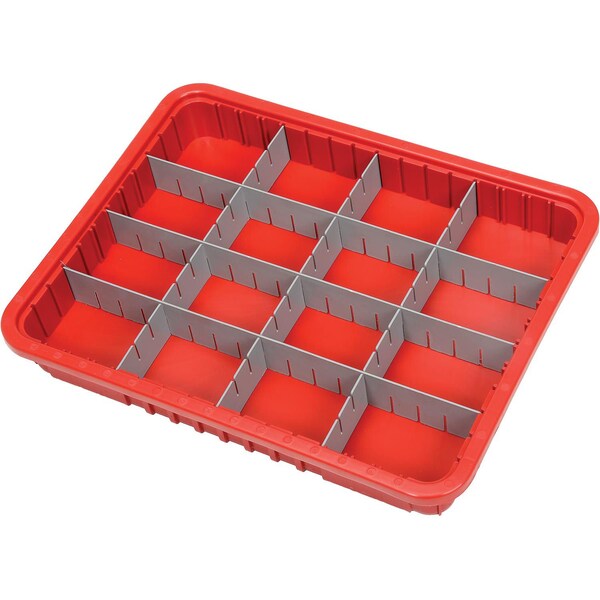Quantum Storage Systems Divider Box, Polypropylene, Red, 3 in H, 17-1/2 in W, 22-1/2 in L DG93030RD - main